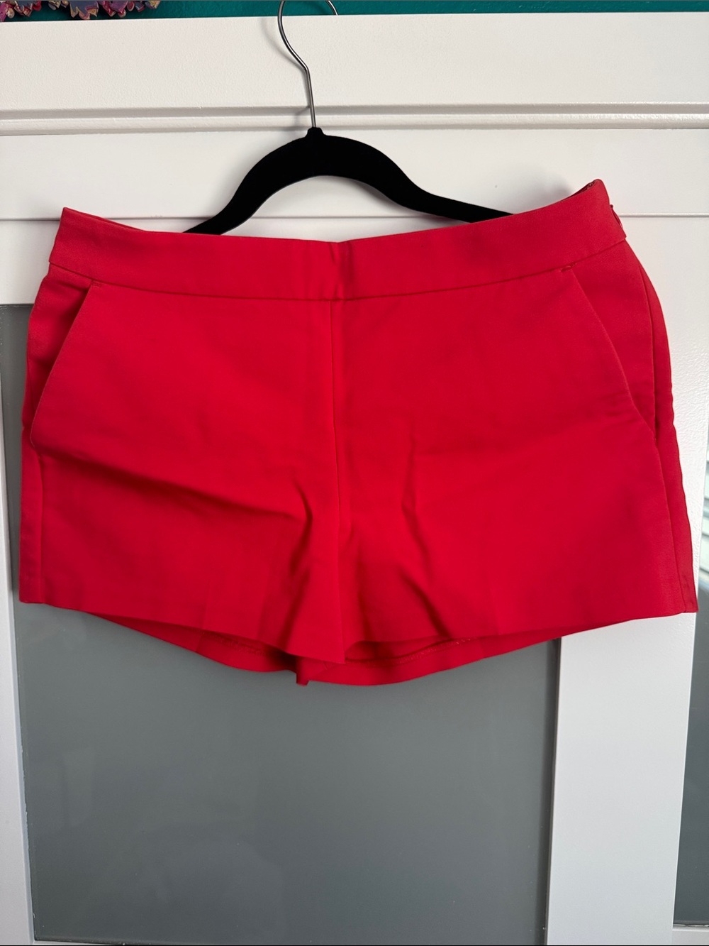 Express High-Waist Bright Red Tailored Shorts